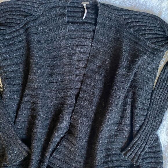 Free People Wool Blend Open Front Sweater Cardigan - Picture 2 of 8
